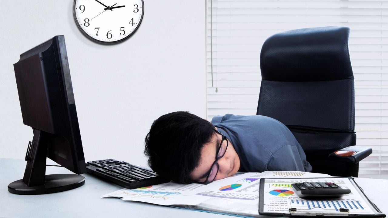 sleeping employee
